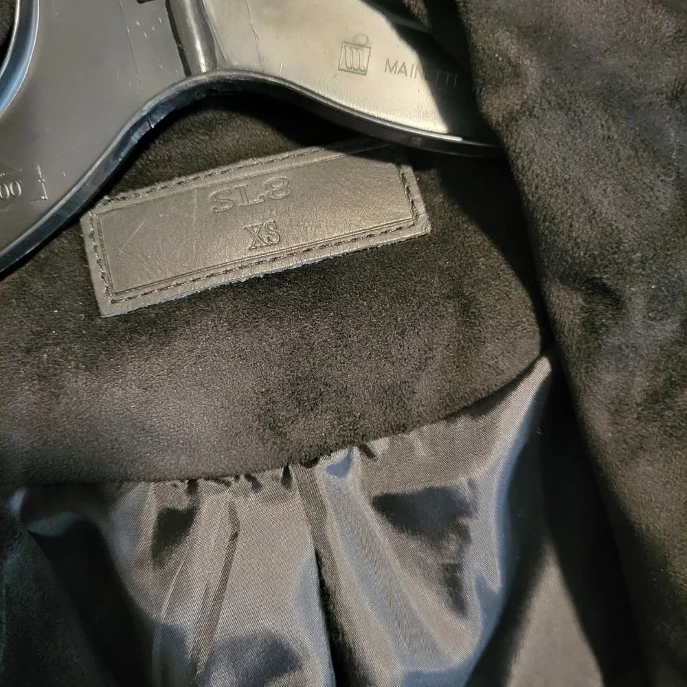 NEW SL8 Black Faux Suede Moto Jacket size XS - Picture 3 of 5
